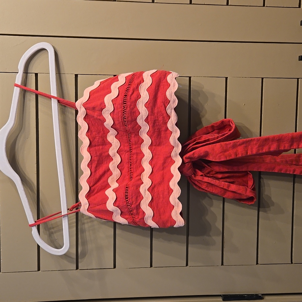 Farm Rio women Wrap Crop Top in Red size Small - Picture 5 of 11